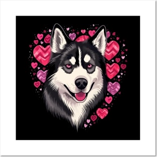 Siberian Husky Valentine Day Posters and Art